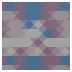 blue and mauve geometric pattern fabric