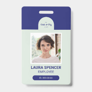 Blue and Mint Professional Photo ID Badge