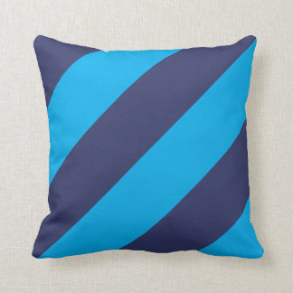 Blue and Navy Blue Striped Pillow 16" x 16"