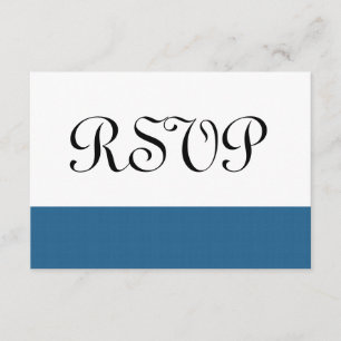 Blue and Navy Retro Squares Wedding Collection RSVP Card