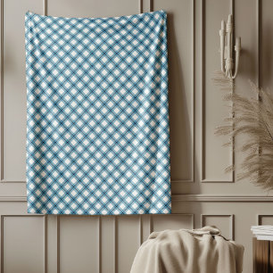 Blue and Navy Tartan Blanket for Rustic Interiors