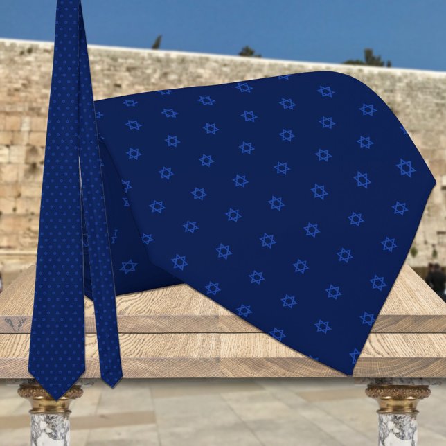 Blue and Navy Tiny Star Of David Tie (Creator Uploaded)