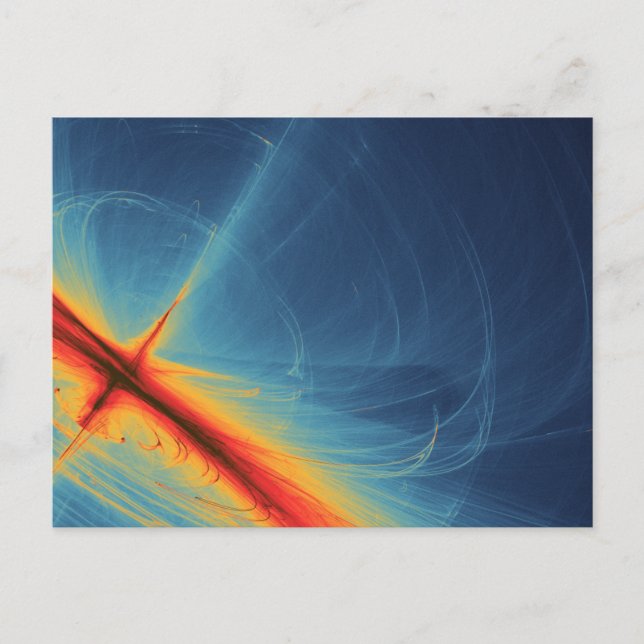 Blue and Orange Abstract with Swirls Postcard (Front)