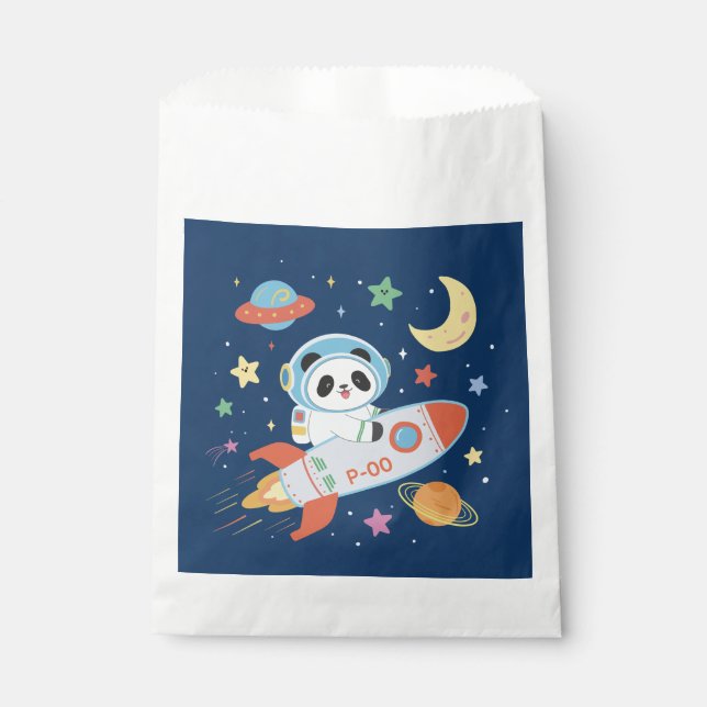 blue-and-orange Astronaut Panda Favour Bag (Front)