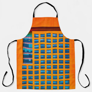 Blue and orange building apron