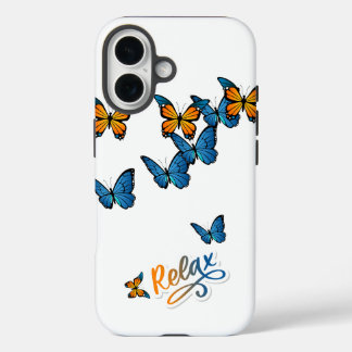 Blue and Orange Butterflies Flight Relax  iPhone 16 Case