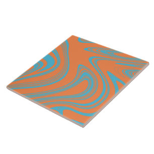 Blue and Orange Ceramic Tile