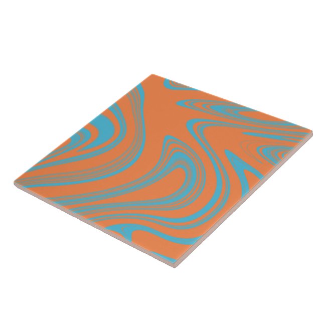 Blue and Orange Ceramic Tile (Side)