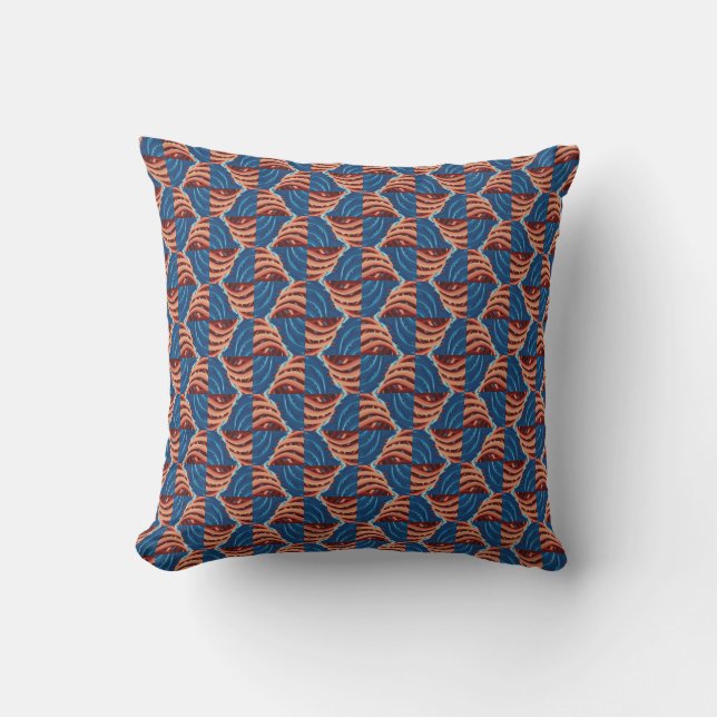 Blue and orange  cushion (Front)