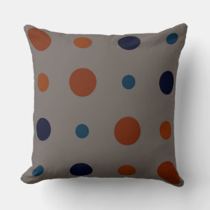 blue and orange Dots  Cushion