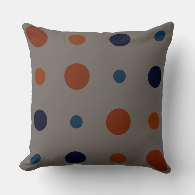 blue and orange Dots  Cushion (Front)