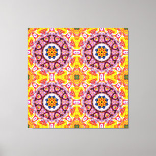 Blue and Orange Fire Flower Canvas Print
