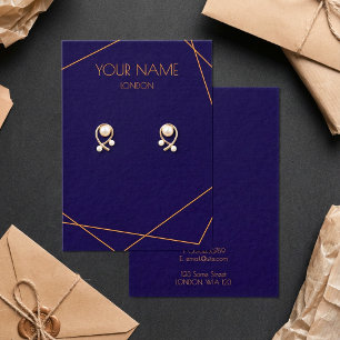 Blue and orange geometric earring