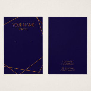 Blue and orange geometric earring