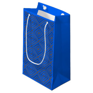 Blue And Orange Hypnotic Diamond Modern Pop Art Small Gift Bag