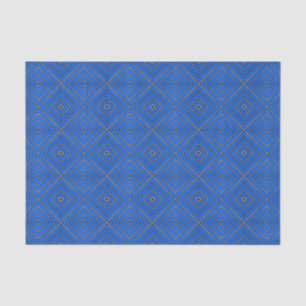 Blue And Orange Hypnotic Diamond Modern Pop Art Tissue Paper
