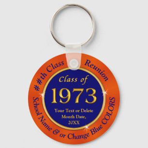 Blue and Orange, Inexpensive, Class Reunion Favour Key Ring