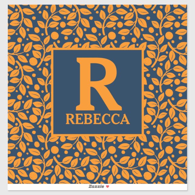 Blue and Orange Leaf Pattern (Sheet)