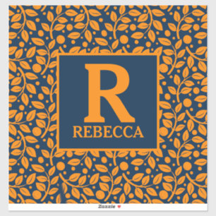 Blue and Orange Leaf Pattern