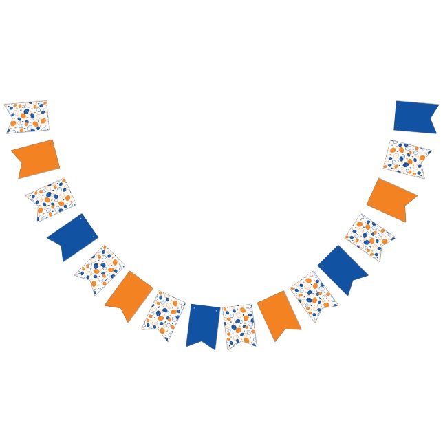 Blue and Orange Lemon Pattern Playful Fruit-Themed Bunting (All)