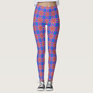Blue and Orange Mandala Pattern - 8.30.22 Leggings