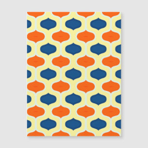 Blue and Orange Mod Revival Magnetic Card