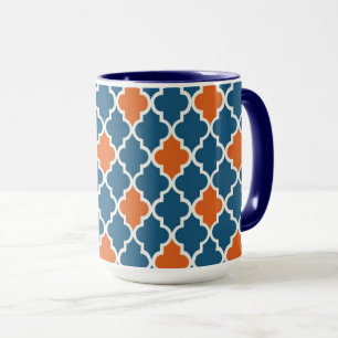 Blue and orange Moroccan pattern Mug