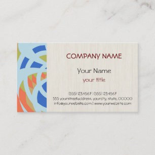 Blue and Orange Mosaic Abstract Art 2 Business Card