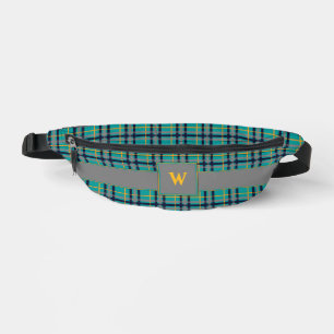 Blue and Orange Plaid Bum Bags