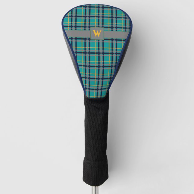 Blue and Orange Plaid Driver Cover (Front)