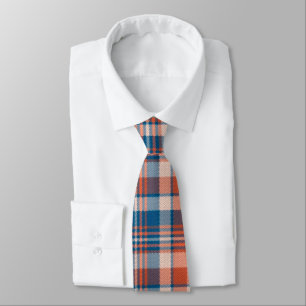 Blue and Orange Plaid Tie