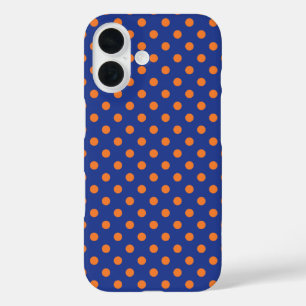 Blue and Orange Polka Dots iPhone 16 Case
