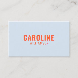 Blue and Orange Retro Typography Creative Modern Business Card