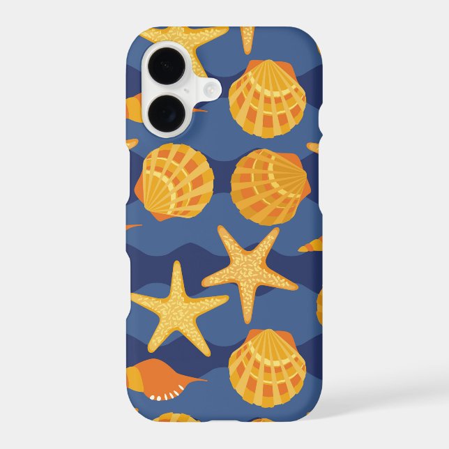 Blue And Orange Seashell Pattern (Back)