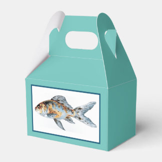 Blue and Orange Shubunkin Goldfish Fine Art Favour Box