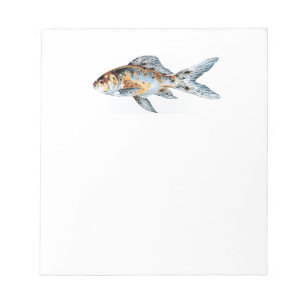 Blue and Orange Shubunkin Goldfish Fine Art Notepad