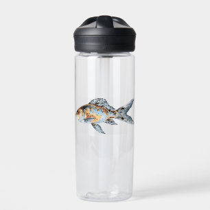 Blue and Orange Shubunkin Goldfish Fine Art Water Bottle