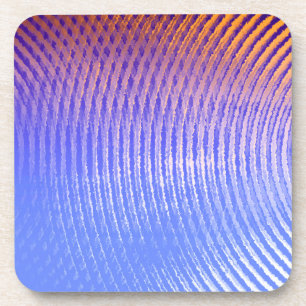 Blue and orange sound waves pattern coaster