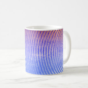 Blue and orange sound waves pattern coffee mug