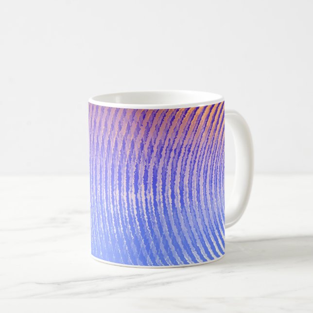 Blue and orange sound waves pattern coffee mug (Front Right)