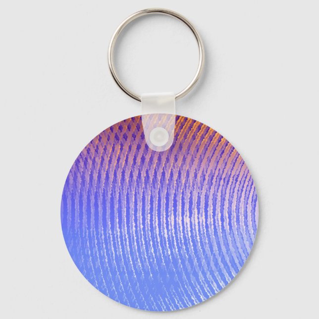 Blue and orange sound waves pattern key ring (Front)