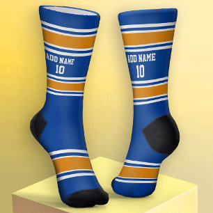 Blue and Orange Sport Jersey - Name Number Socks