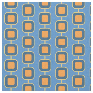 Blue and Orange Square Fabric