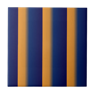 Blue and Orange Stripe  Ceramic Tile