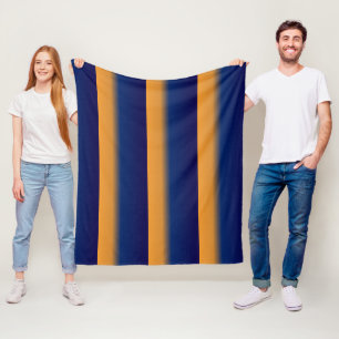 Blue and Orange Stripe Fleece Blanket