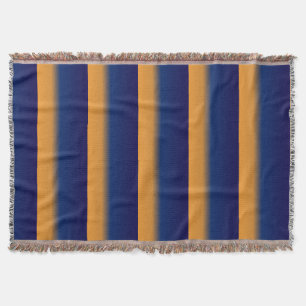 Blue and Orange Stripe  Throw Blanket