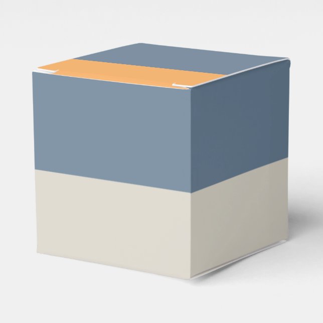 Blue And Orange Striped Favour Box (Front Side)