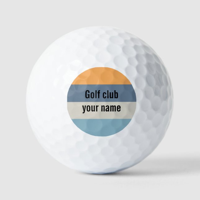 Blue And Orange Striped Golf Balls (Front)