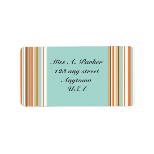 Blue and Orange Striped Simple Address labels