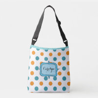 Blue and Orange Stripes and Dots Customised Bag